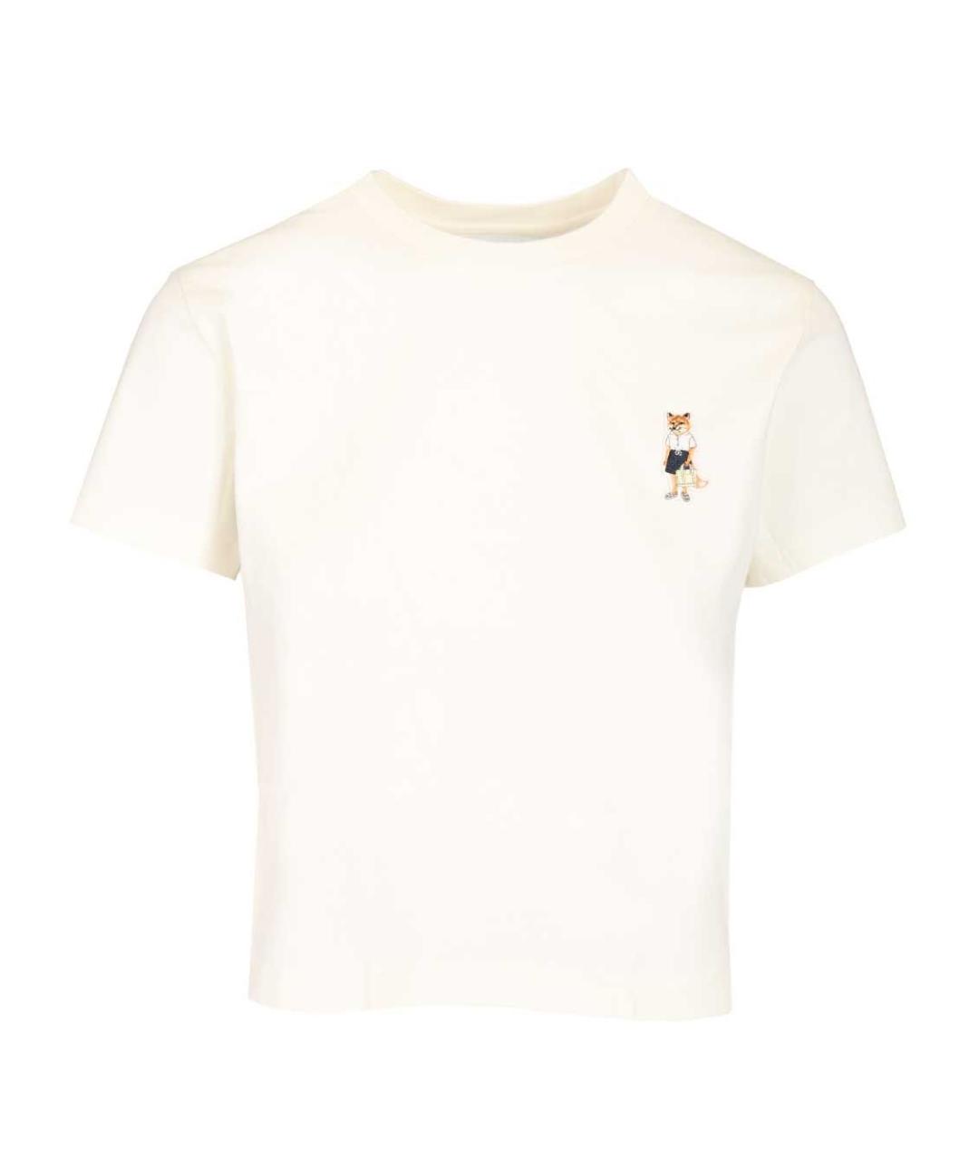 MAISON KITSUNE Белая хлопковая футболка, фото 1