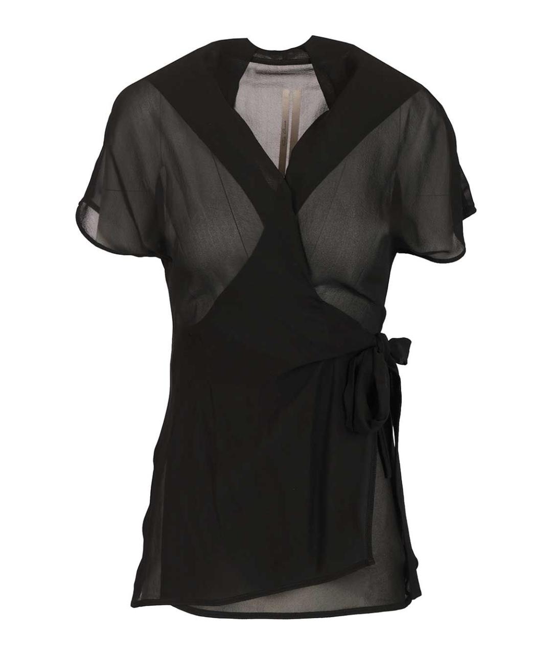 RICK OWENS Черная шелковая блузы, фото 1