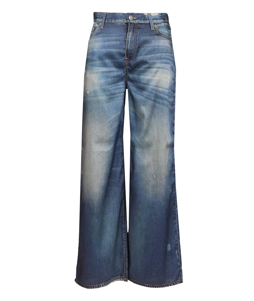 GOLDEN GOOSE DELUXE BRAND Синие хлопковые прямые джинсы, фото 1