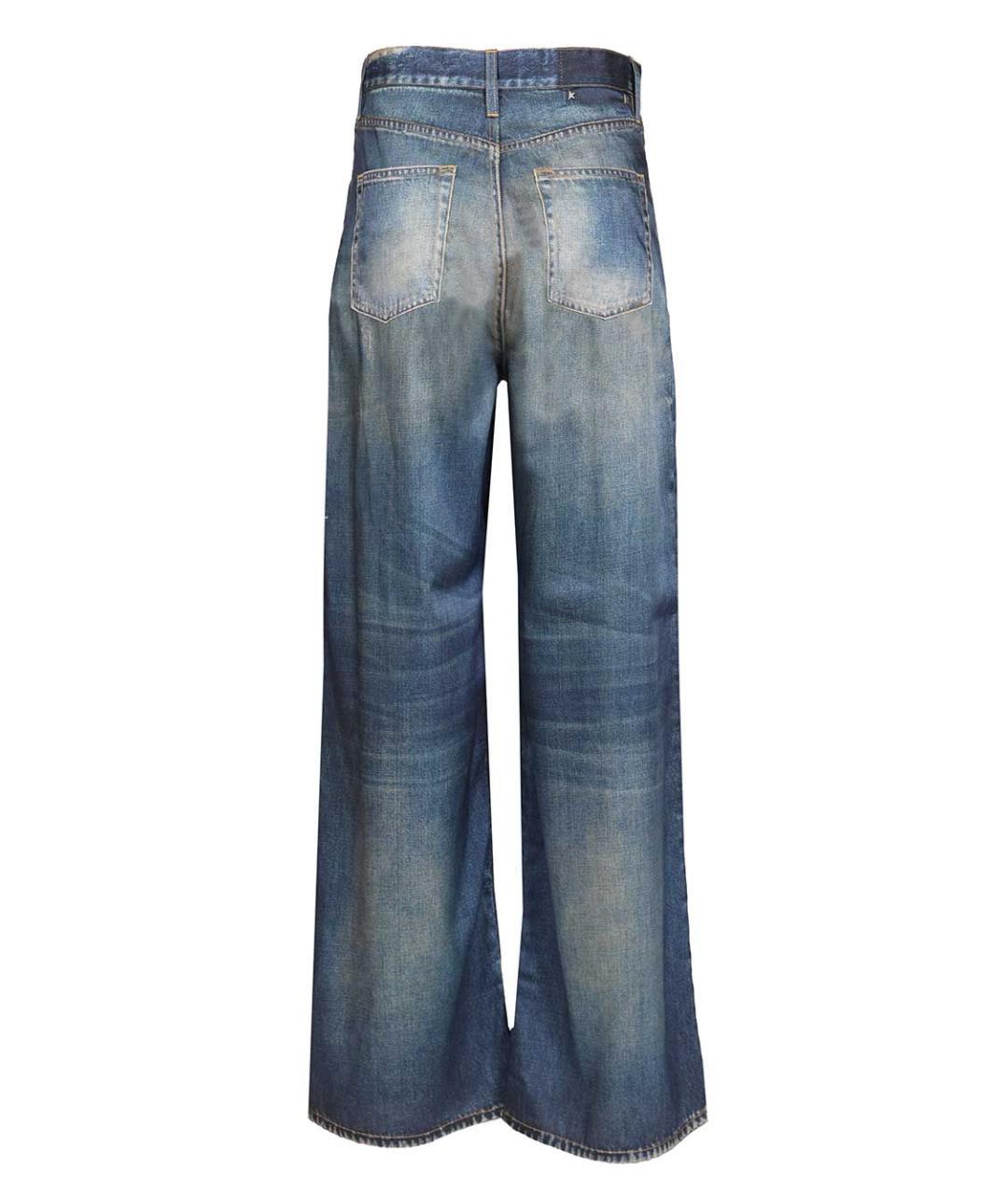 GOLDEN GOOSE DELUXE BRAND Синие хлопковые прямые джинсы, фото 2
