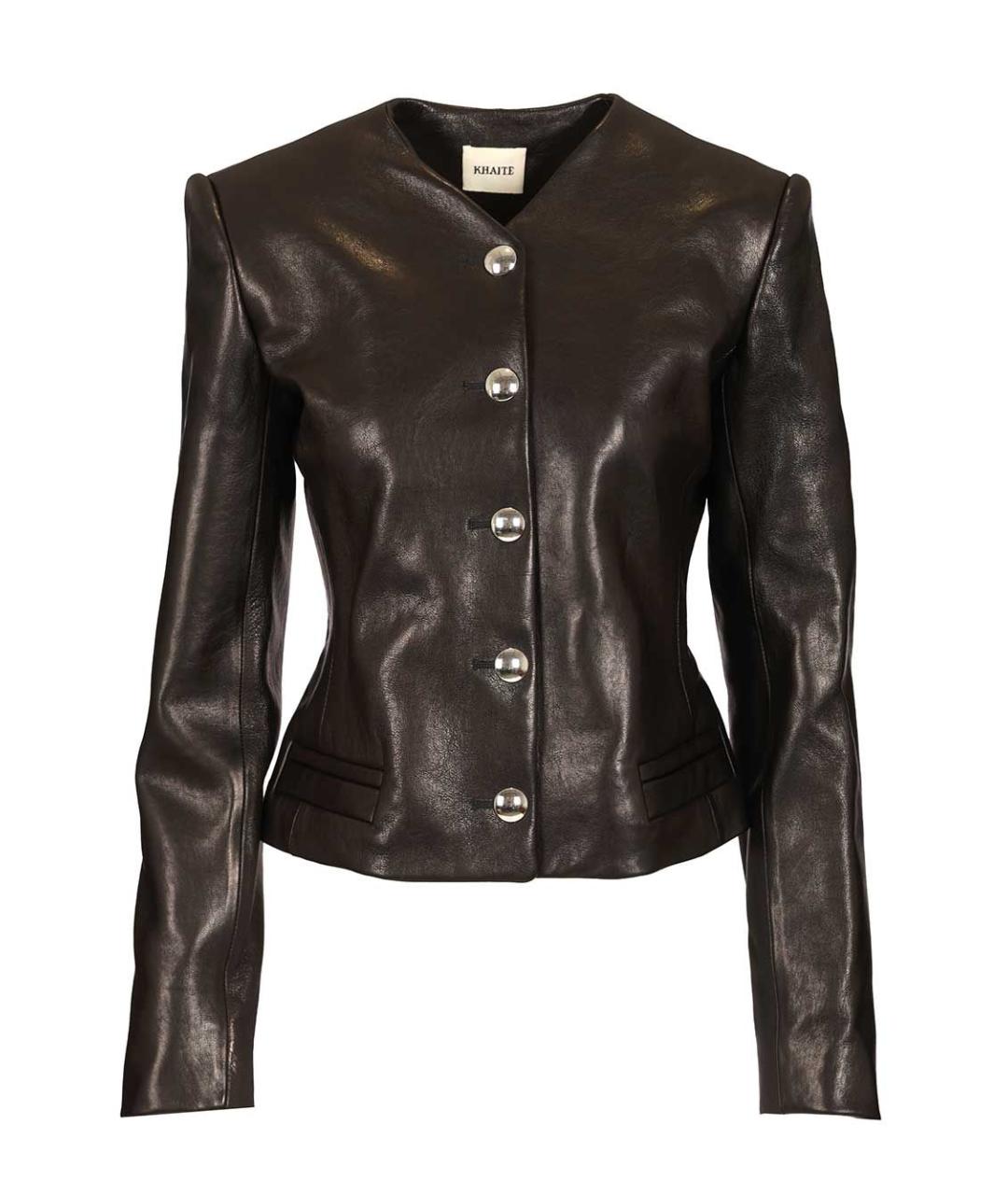 KHAITE Черная кожаная куртка, фото 1