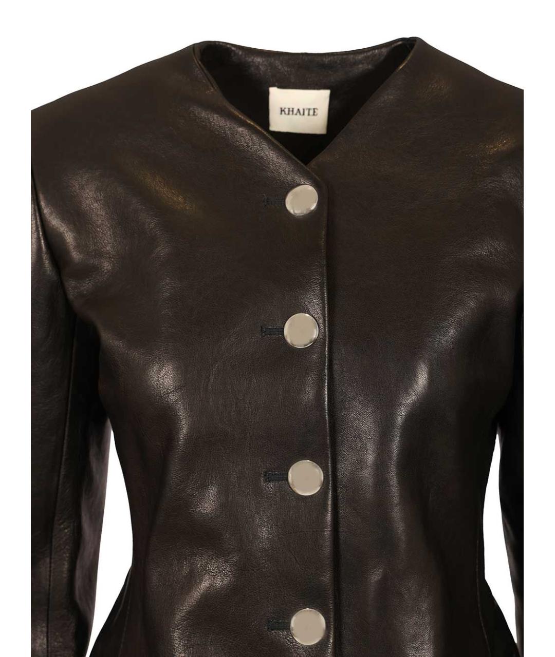 KHAITE Черная кожаная куртка, фото 4