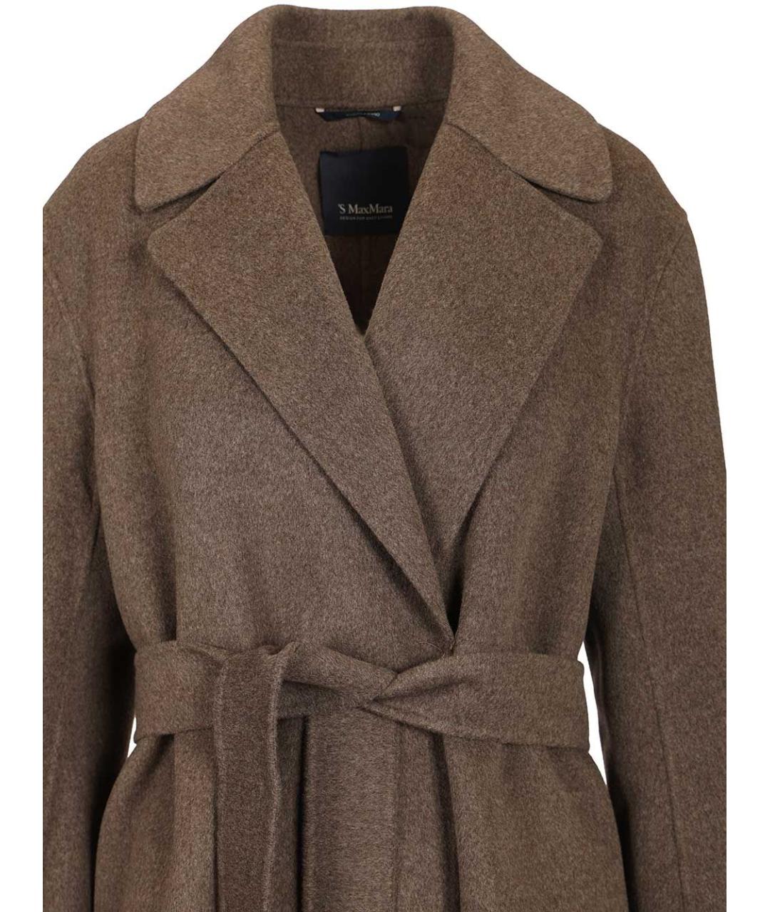 'S MAX MARA Коричневое шерстяное пальто, фото 4