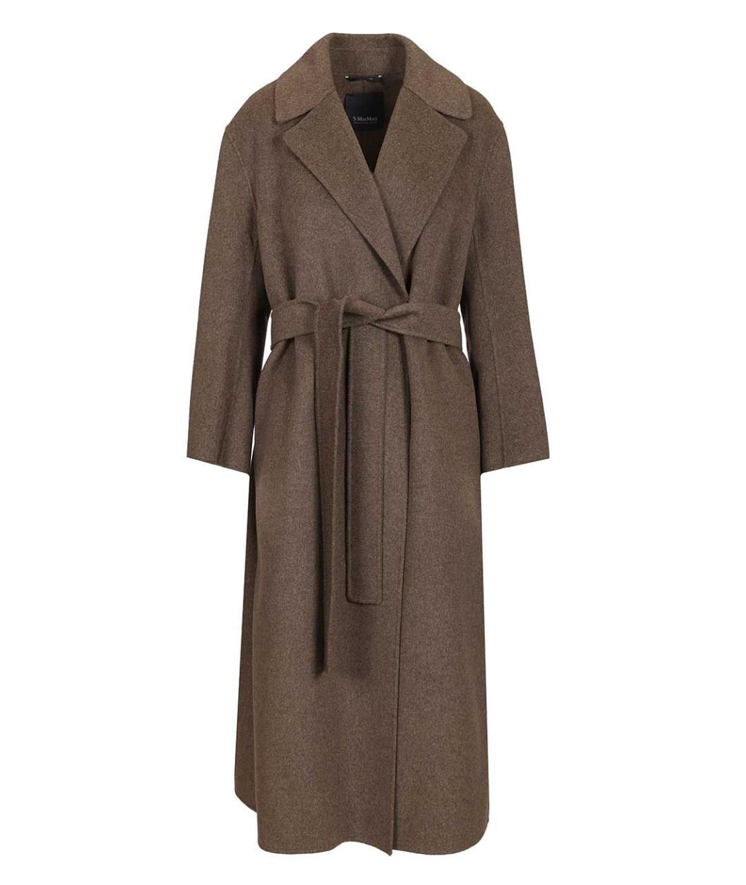 'S MAX MARA Коричневое шерстяное пальто, фото 1