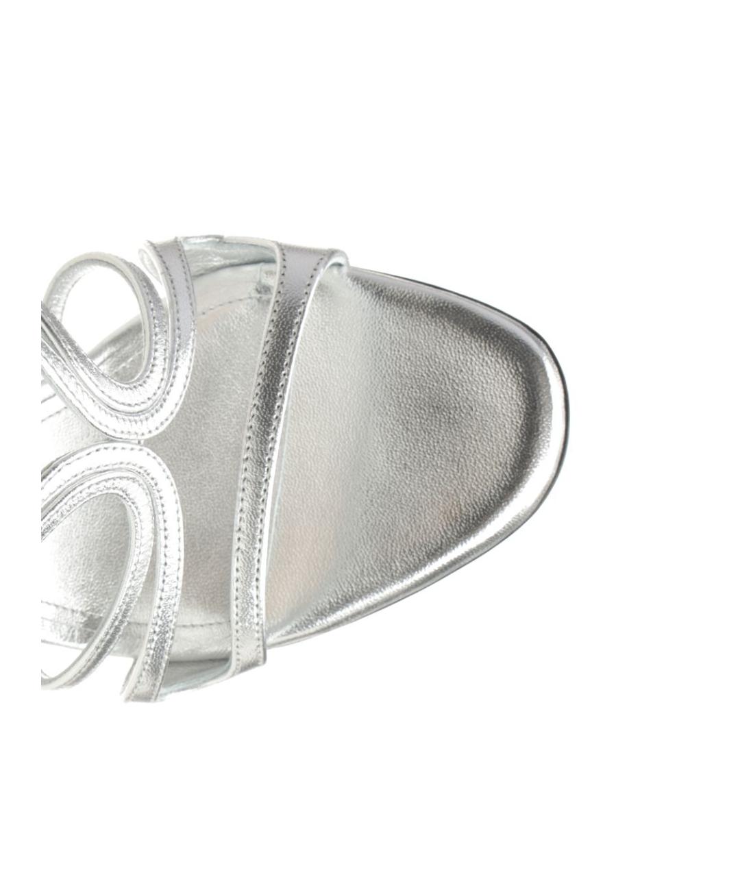ALEVI Серебряные кожаные босоножки, фото 4