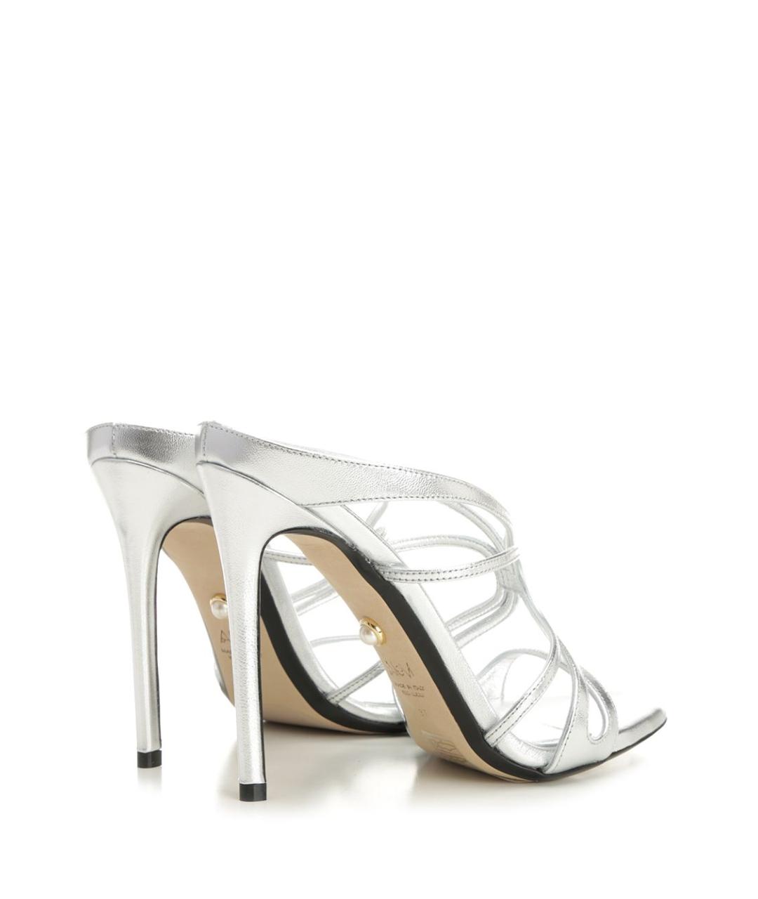 ALEVI Серебряные кожаные босоножки, фото 3