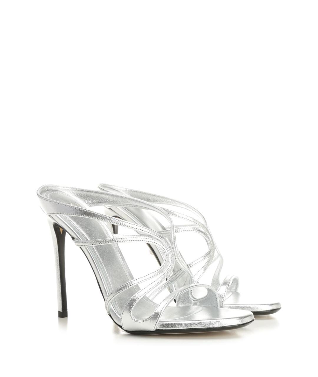 ALEVI Серебряные кожаные босоножки, фото 2