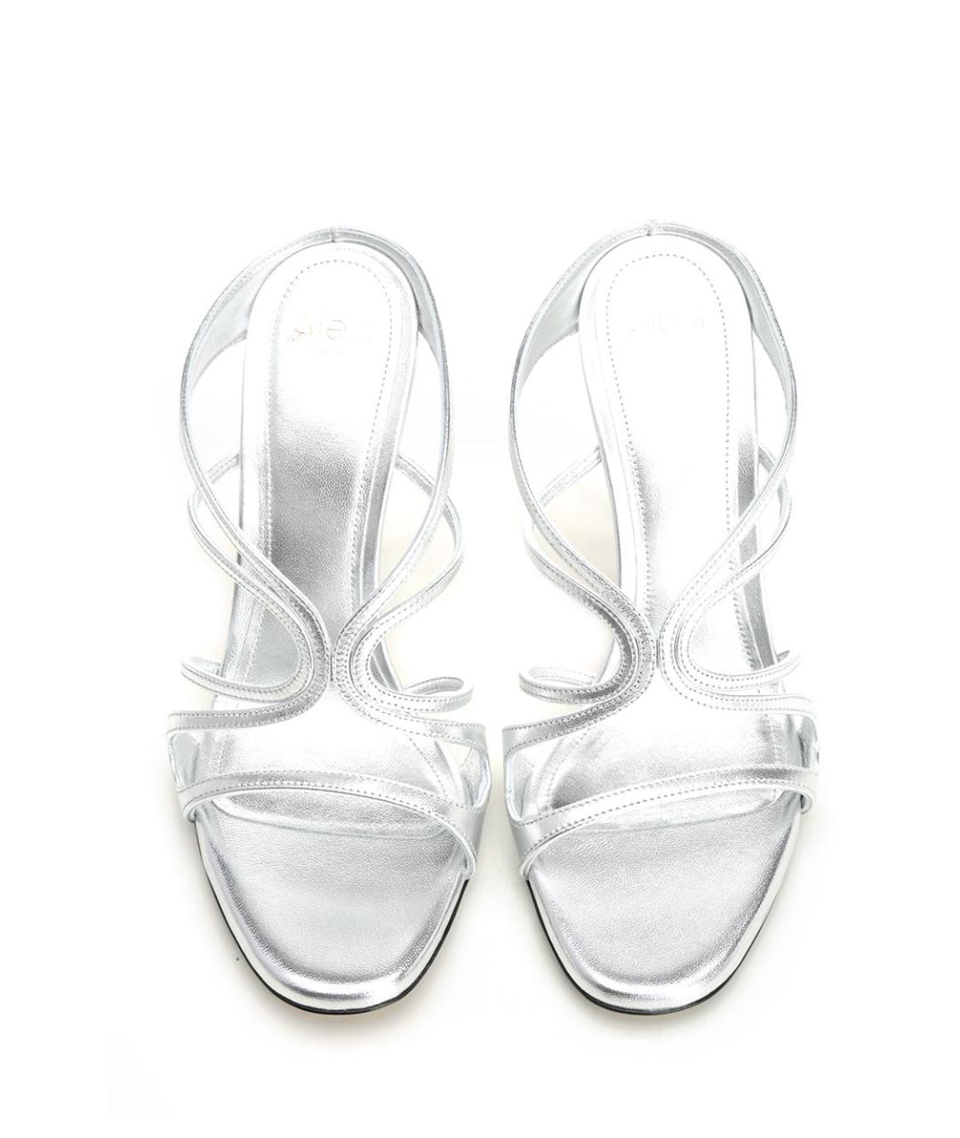 ALEVI Серебряные кожаные босоножки, фото 5