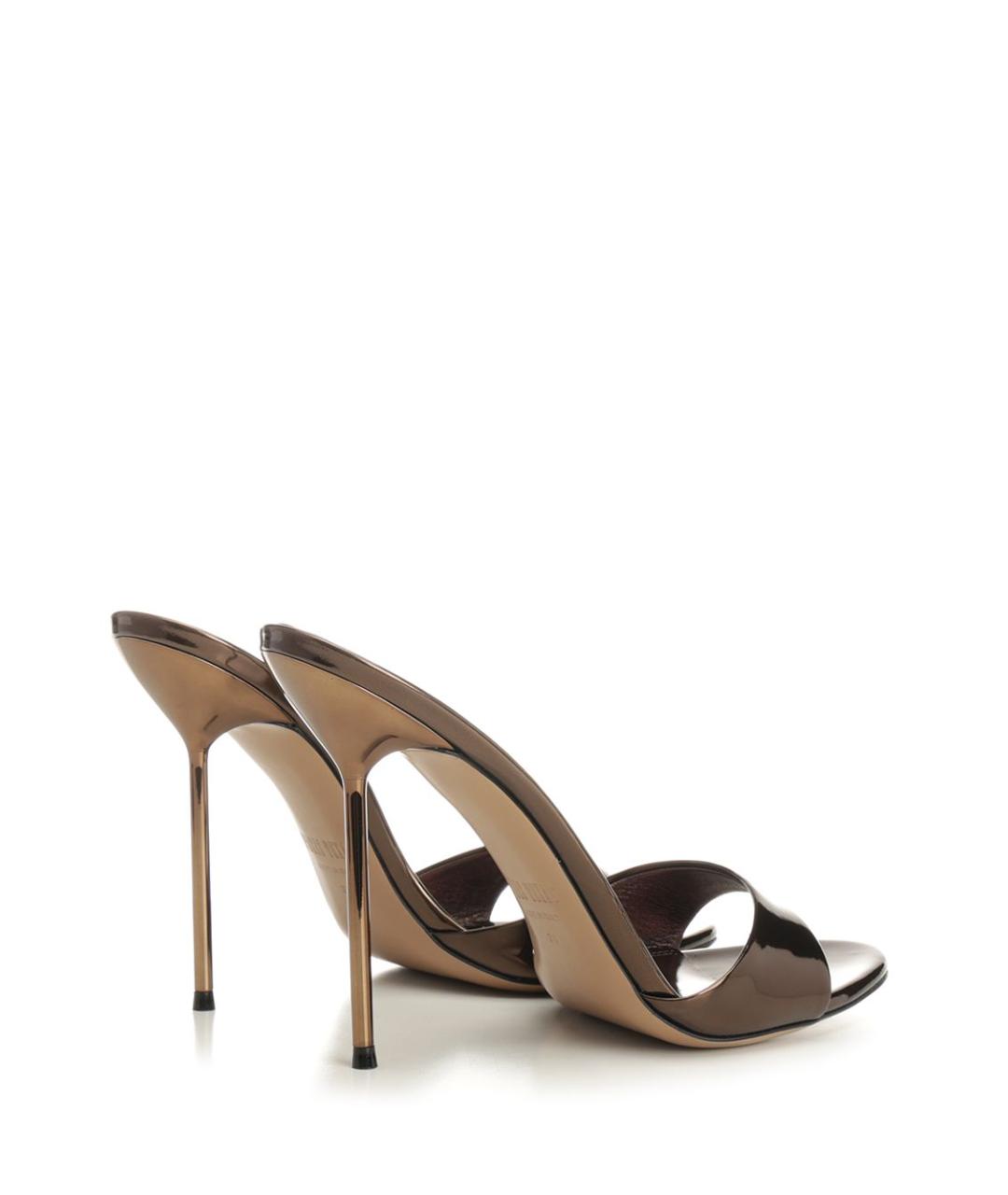 PARIS TEXAS Коричневые кожаные мюли, фото 3