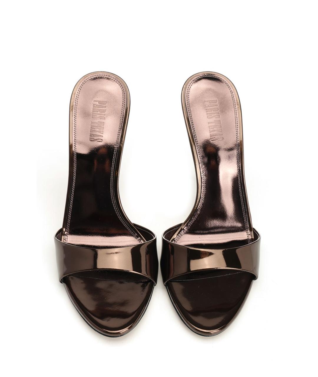 PARIS TEXAS Коричневые кожаные мюли, фото 5