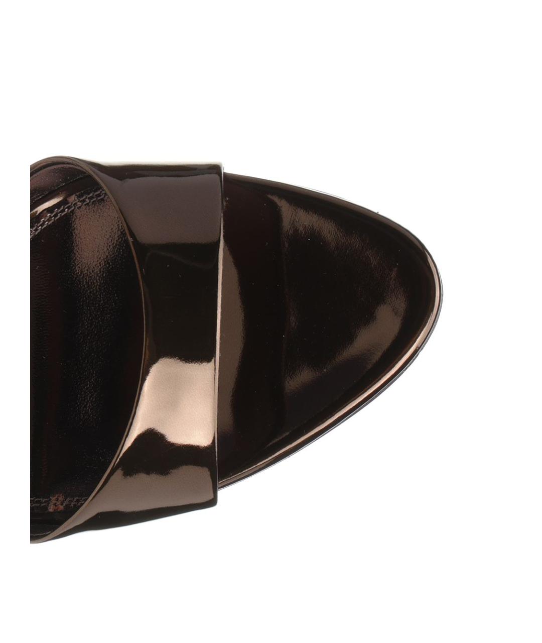 PARIS TEXAS Коричневые кожаные мюли, фото 4