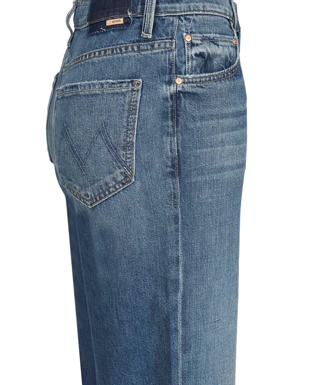MOTHER Синие хлопковые прямые джинсы, фото 4