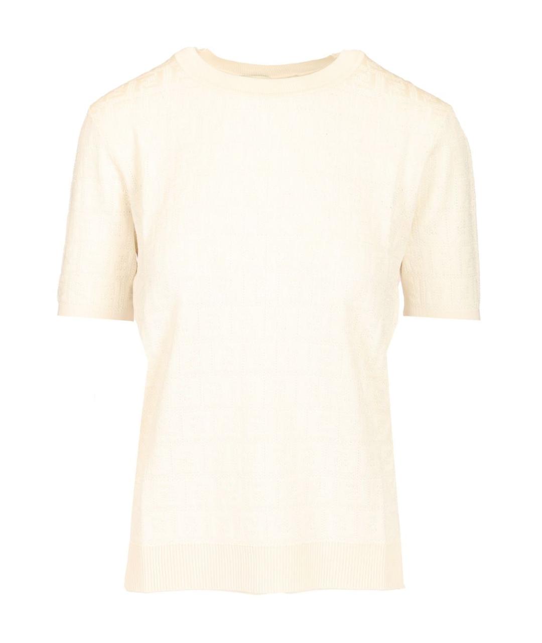 FENDI Белый хлопковый джемпер / свитер, фото 1