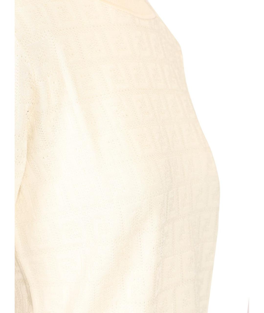 FENDI Белый хлопковый джемпер / свитер, фото 3