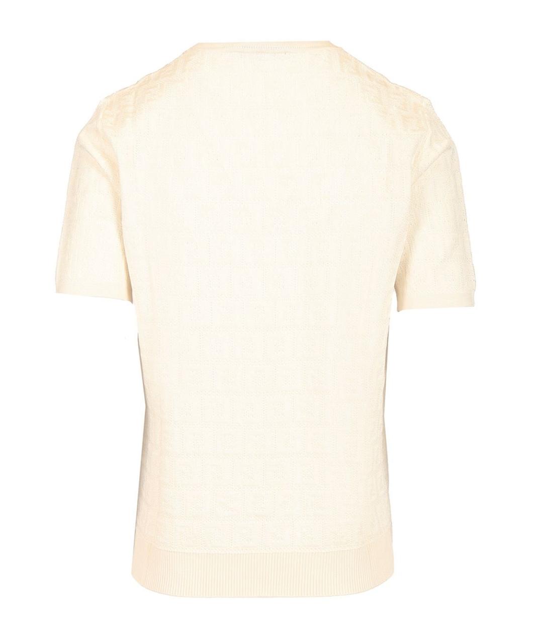 FENDI Белый хлопковый джемпер / свитер, фото 2