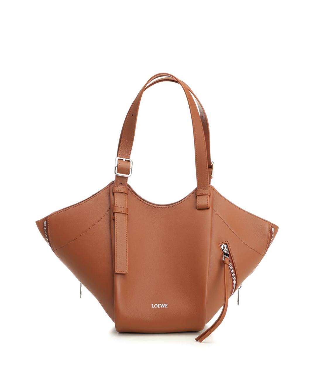 LOEWE Коричневая кожаная сумка тоут, фото 1