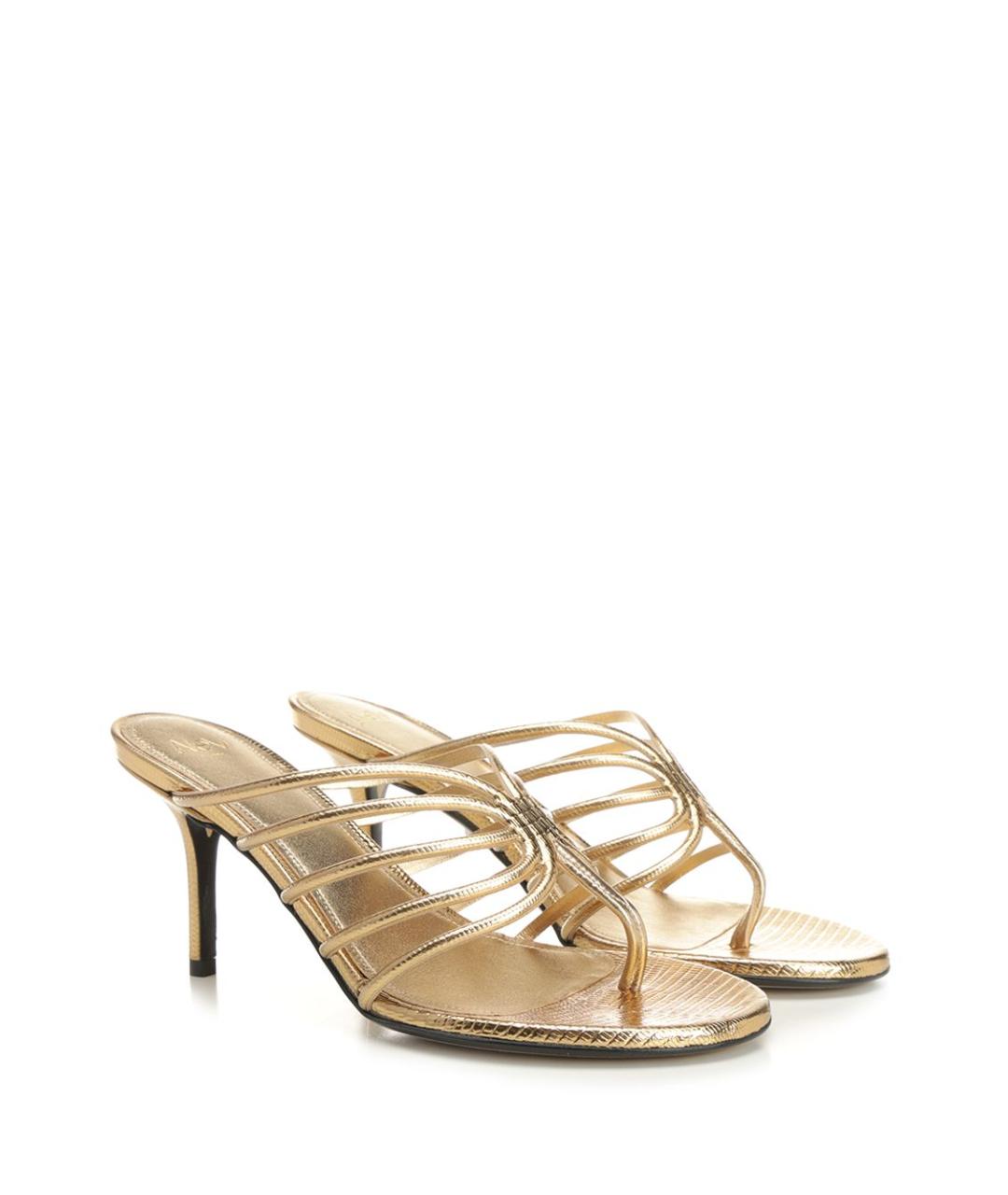 ALEVI Золотые кожаные босоножки, фото 2