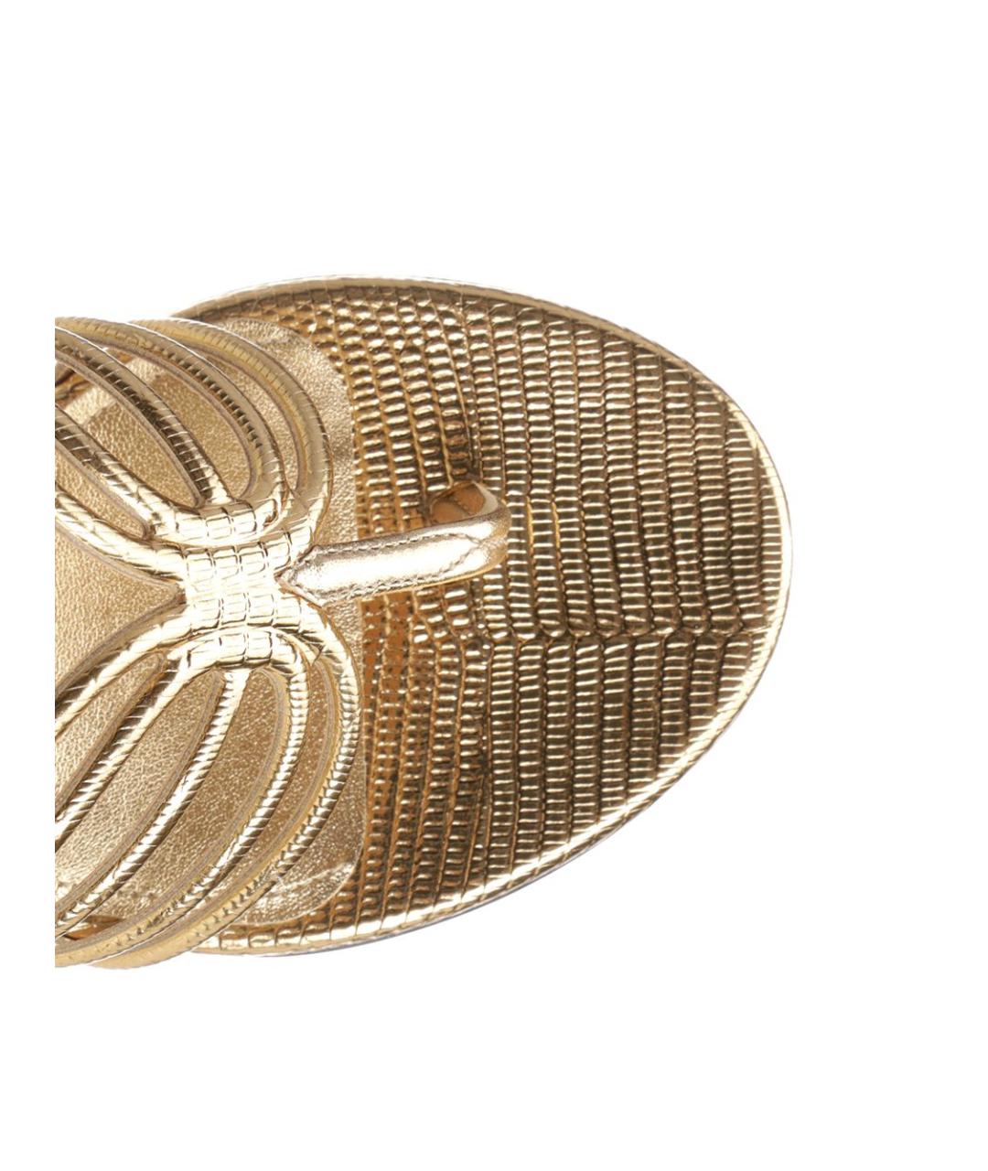 ALEVI Золотые кожаные босоножки, фото 4