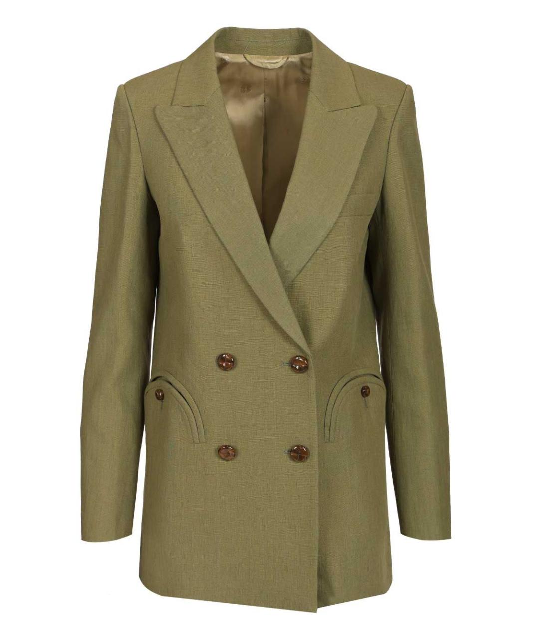 BLAZE MILANO Зеленый льняной жакет/пиджак, фото 1