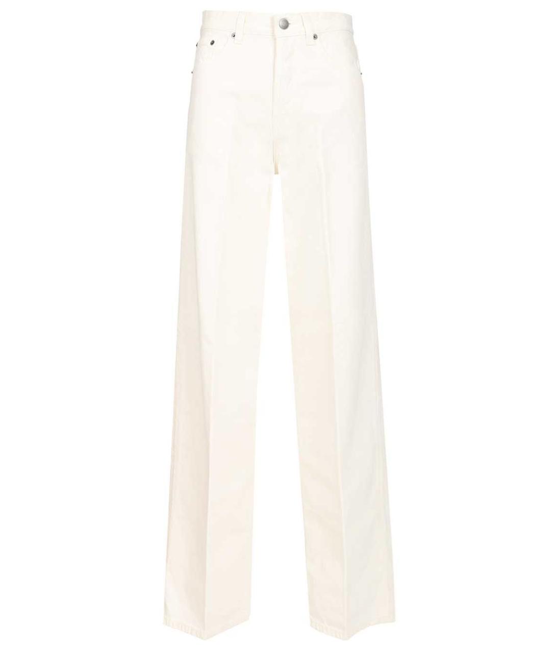 HAIKURE Белые хлопко-леновые джинсы клеш, фото 1