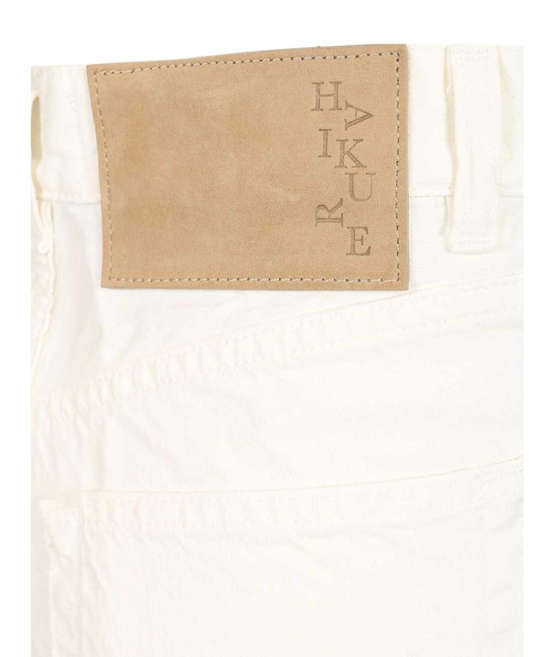 HAIKURE Белые хлопко-леновые джинсы клеш, фото 5