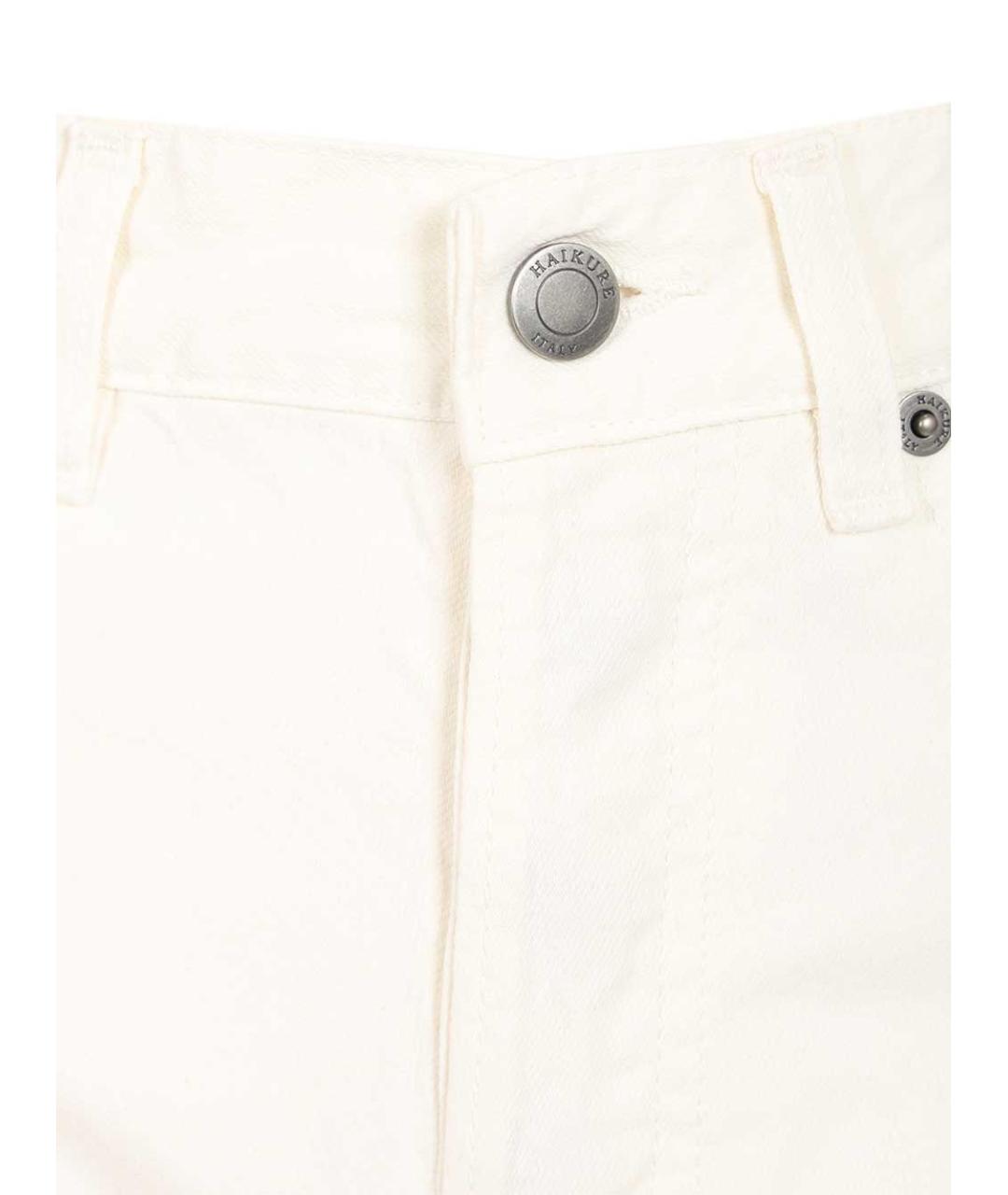 HAIKURE Белые хлопко-леновые джинсы клеш, фото 4