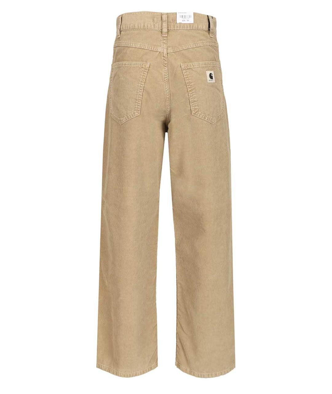 CARHARTT WIP Бежевые хлопковые прямые брюки, фото 2