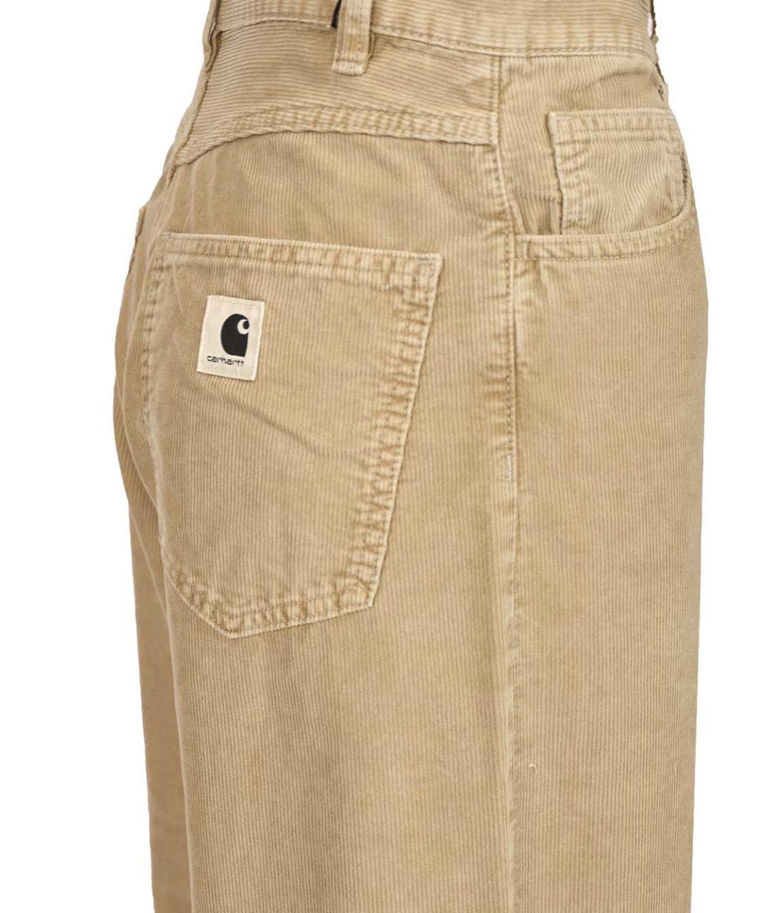 CARHARTT WIP Бежевые хлопковые прямые брюки, фото 4