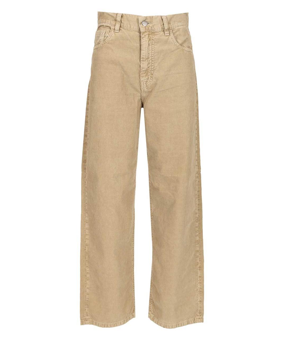 CARHARTT WIP Бежевые хлопковые прямые брюки, фото 1