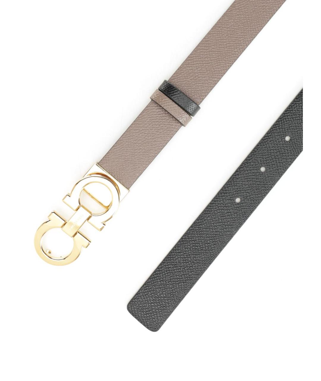 FERRAGAMO Бежевый кожаный ремень, фото 2