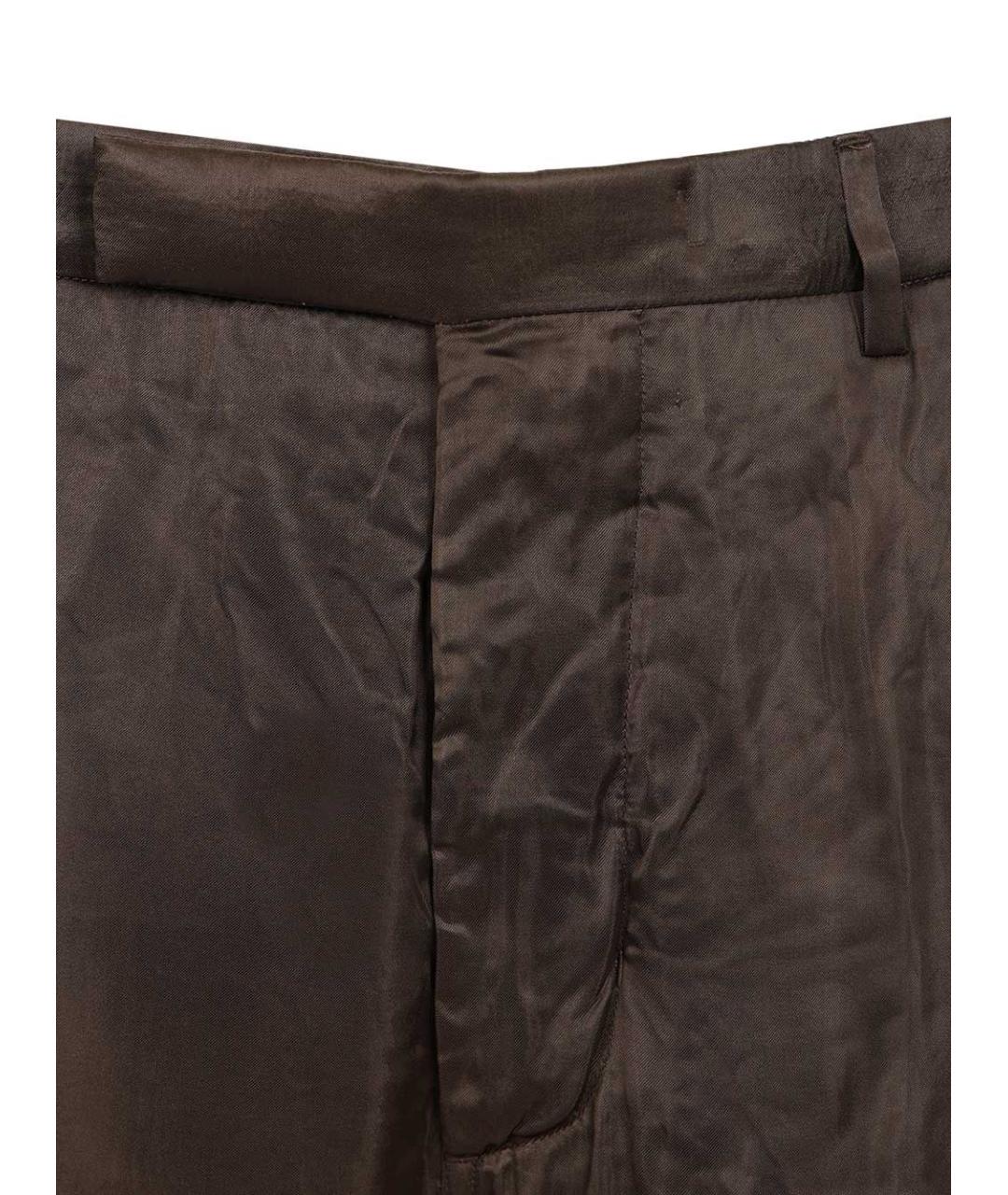 RICK OWENS Коричневые вискозные прямые брюки, фото 4