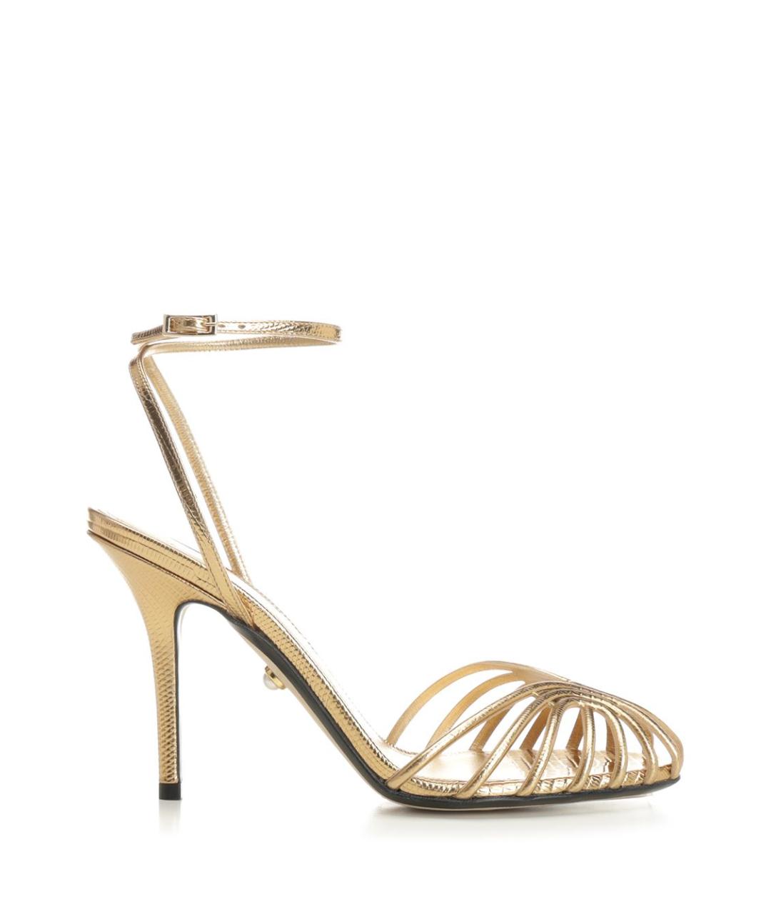ALEVI Золотые кожаные босоножки, фото 1