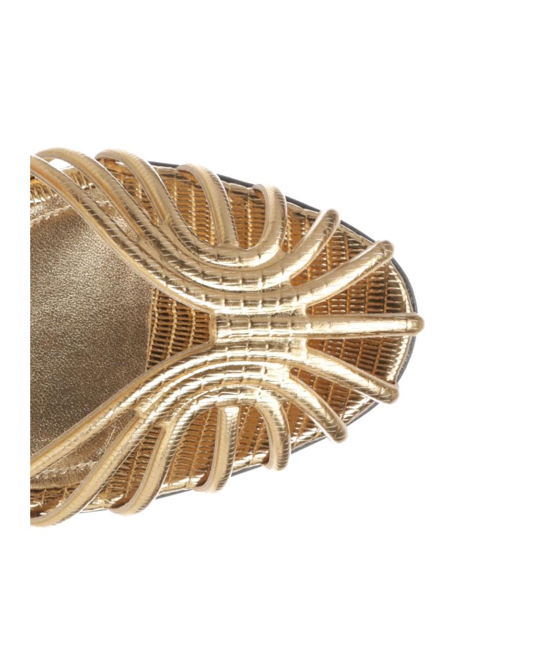 ALEVI Золотые кожаные босоножки, фото 4