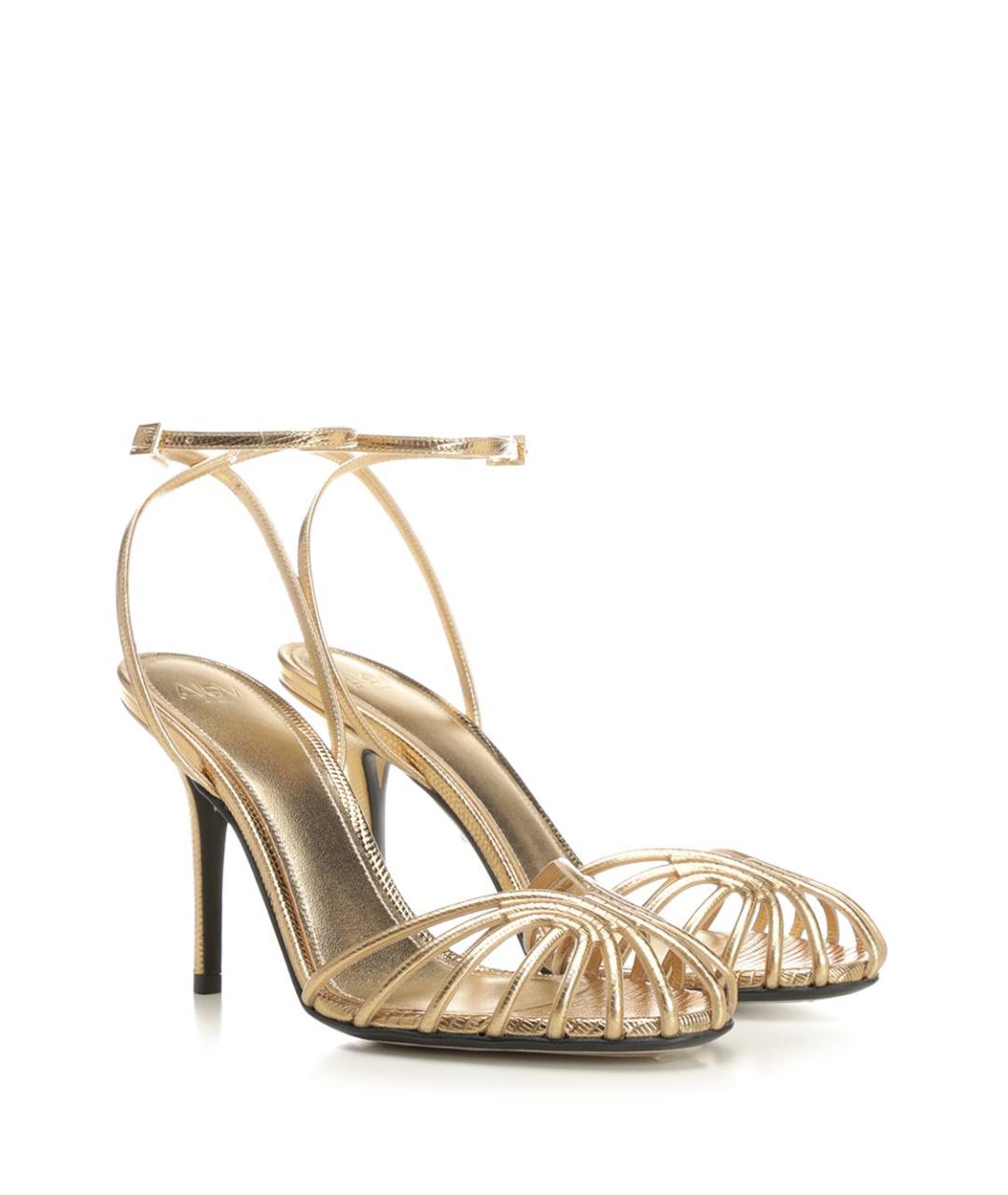 ALEVI Золотые кожаные босоножки, фото 2