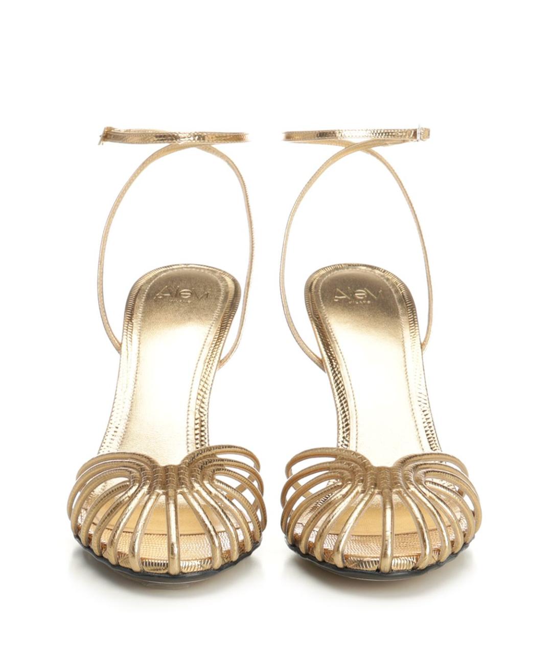 ALEVI Золотые кожаные босоножки, фото 5