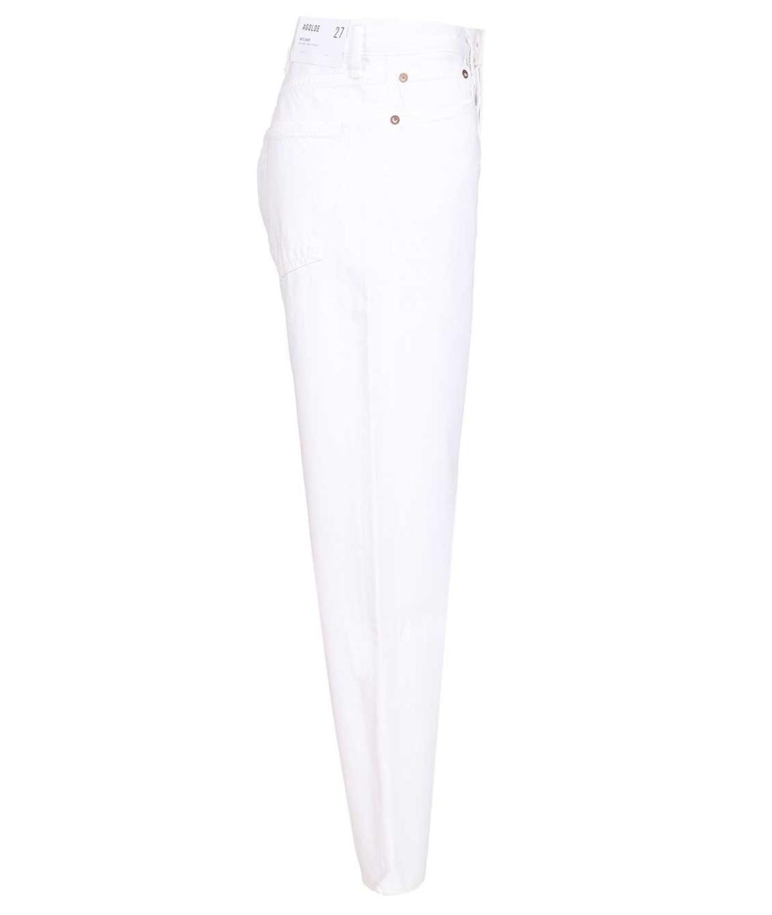 AGOLDE Белые хлопковые прямые джинсы, фото 3