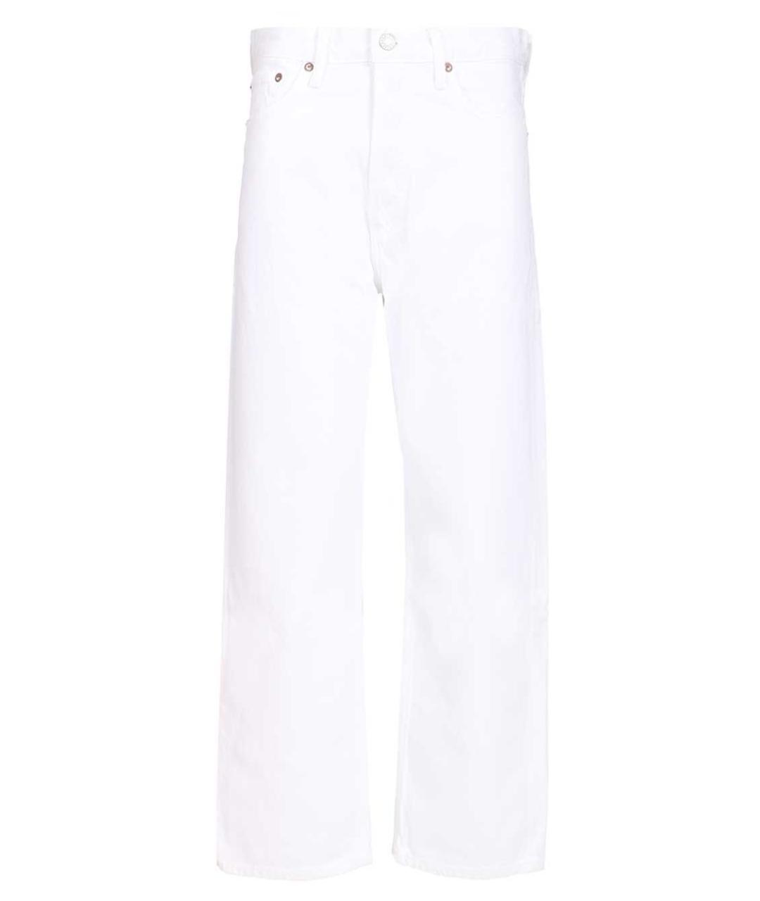 AGOLDE Белые хлопковые прямые джинсы, фото 1