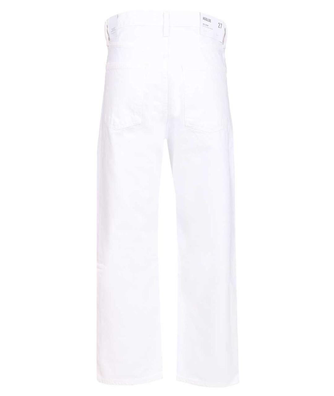 AGOLDE Белые хлопковые прямые джинсы, фото 2