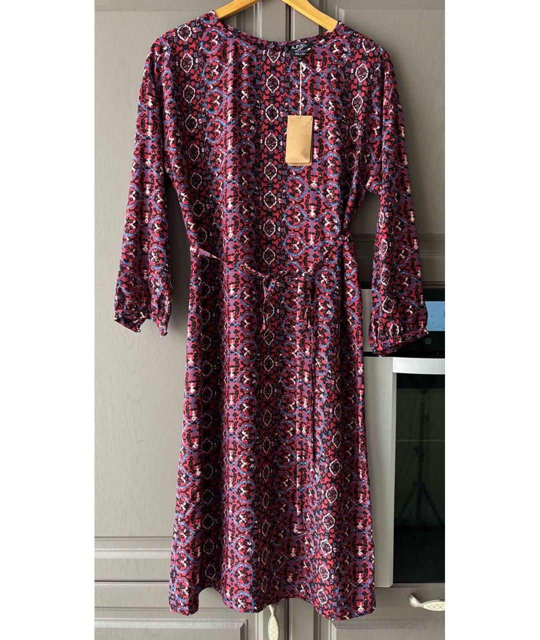 A.P.C. Мульти шелковое повседневное платье, фото 7