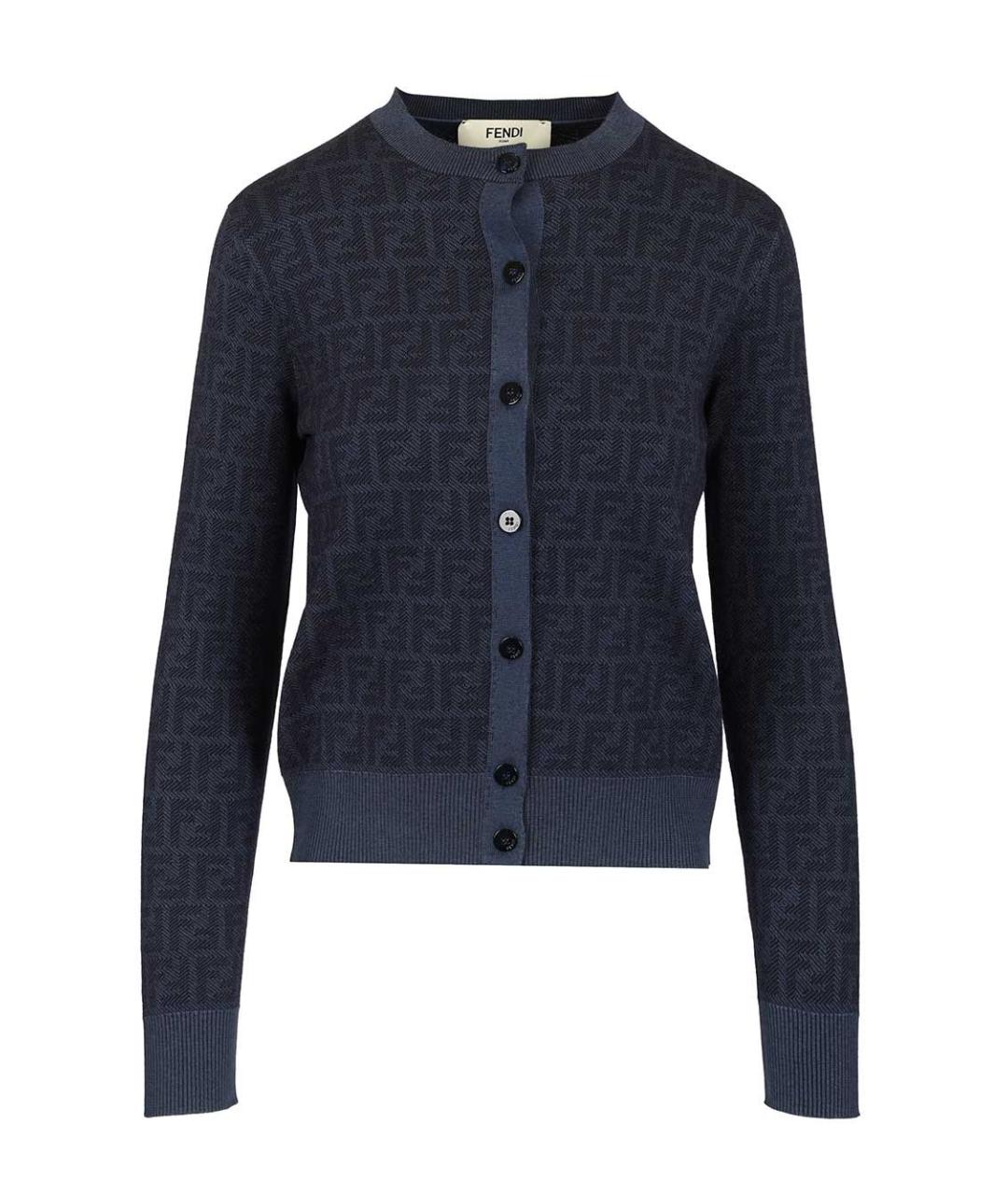 FENDI Темно-синий шерстяной кардиган, фото 1