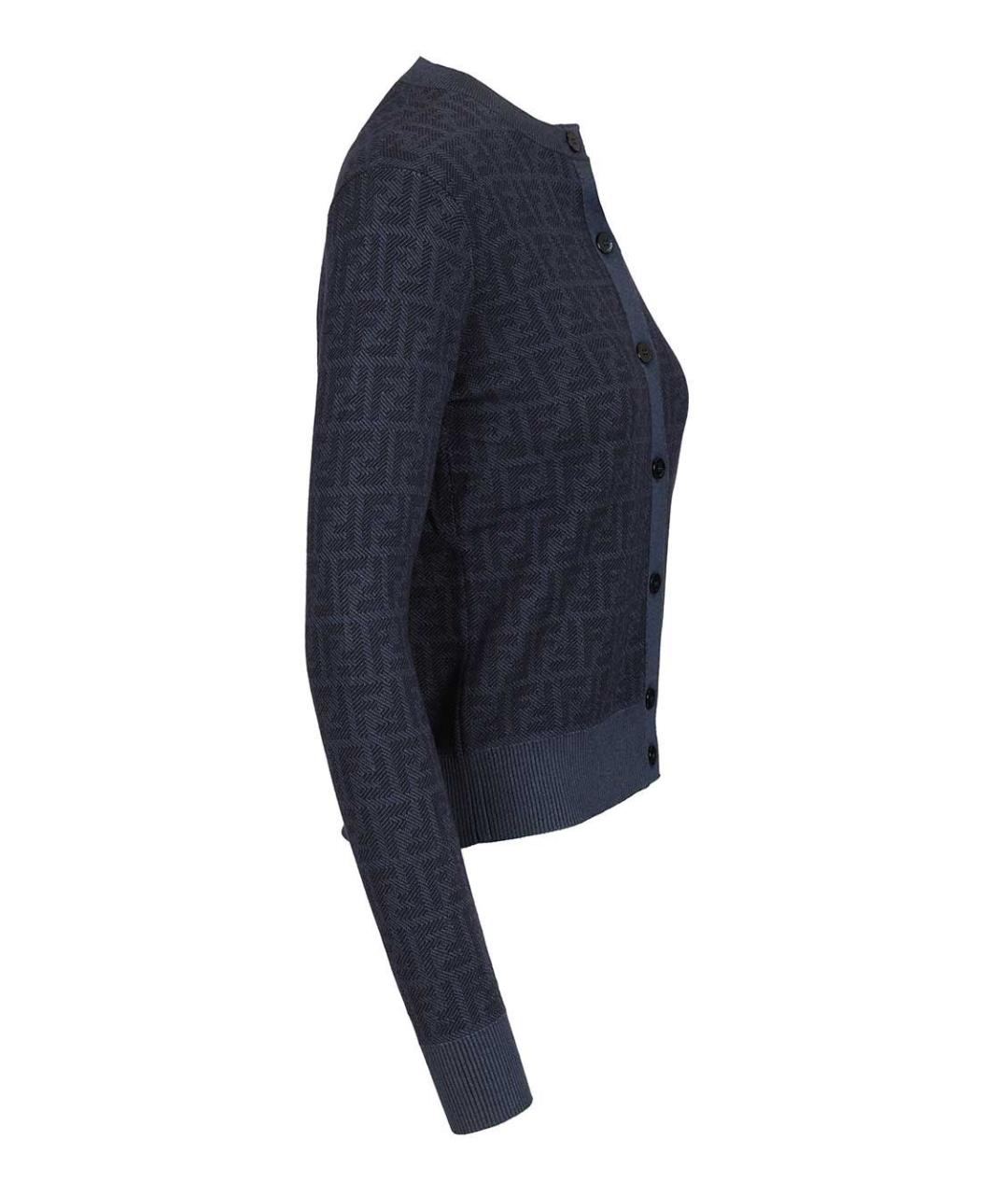 FENDI Темно-синий шерстяной кардиган, фото 3