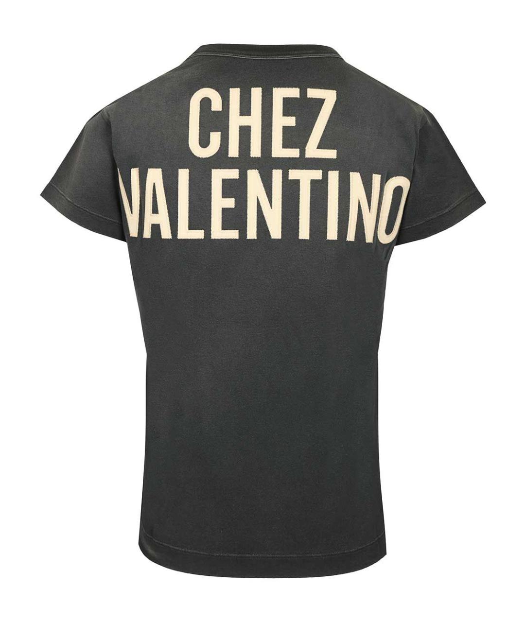 VALENTINO Черная хлопковая футболка, фото 2