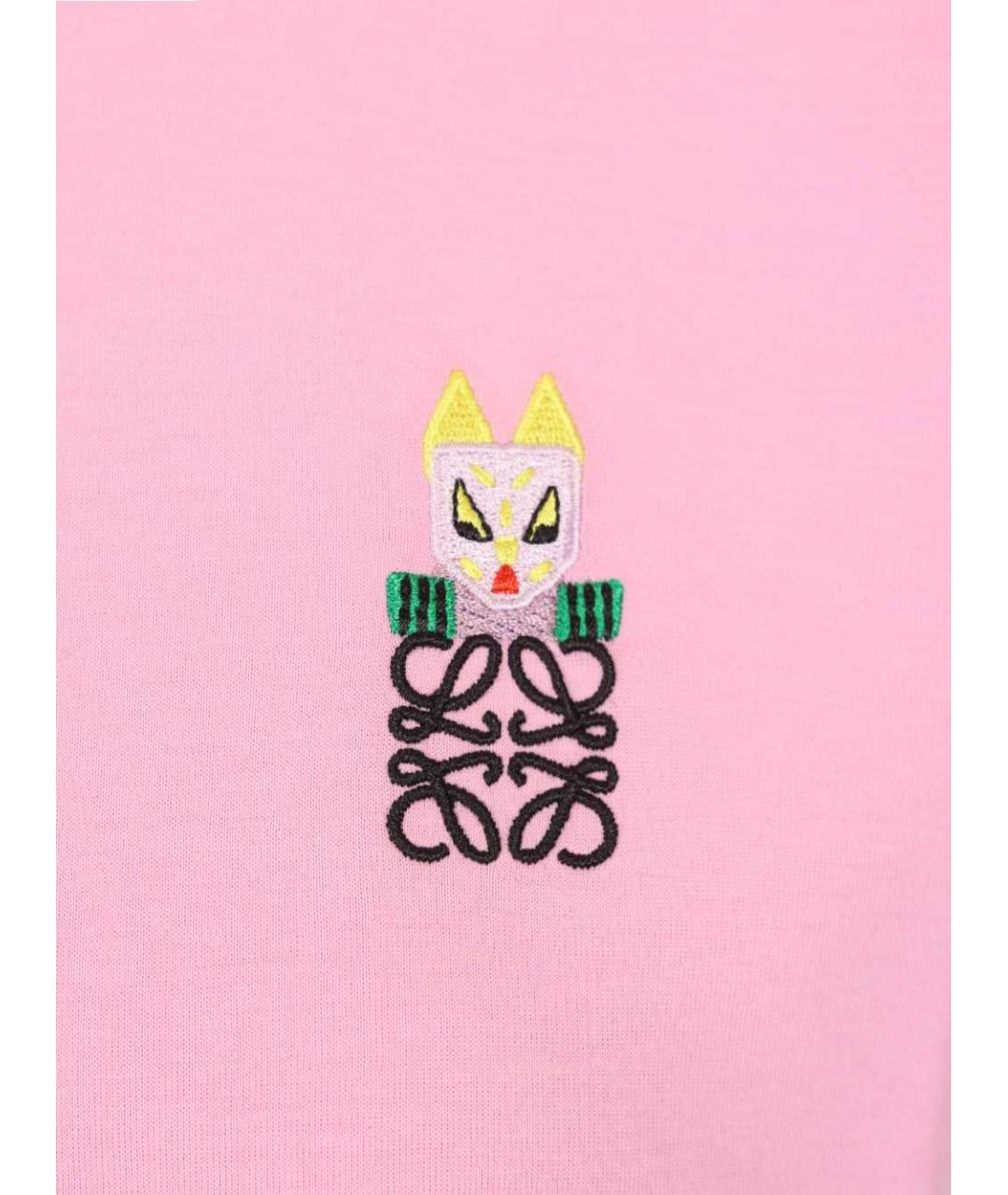 LOEWE Розовая хлопковая футболка, фото 4