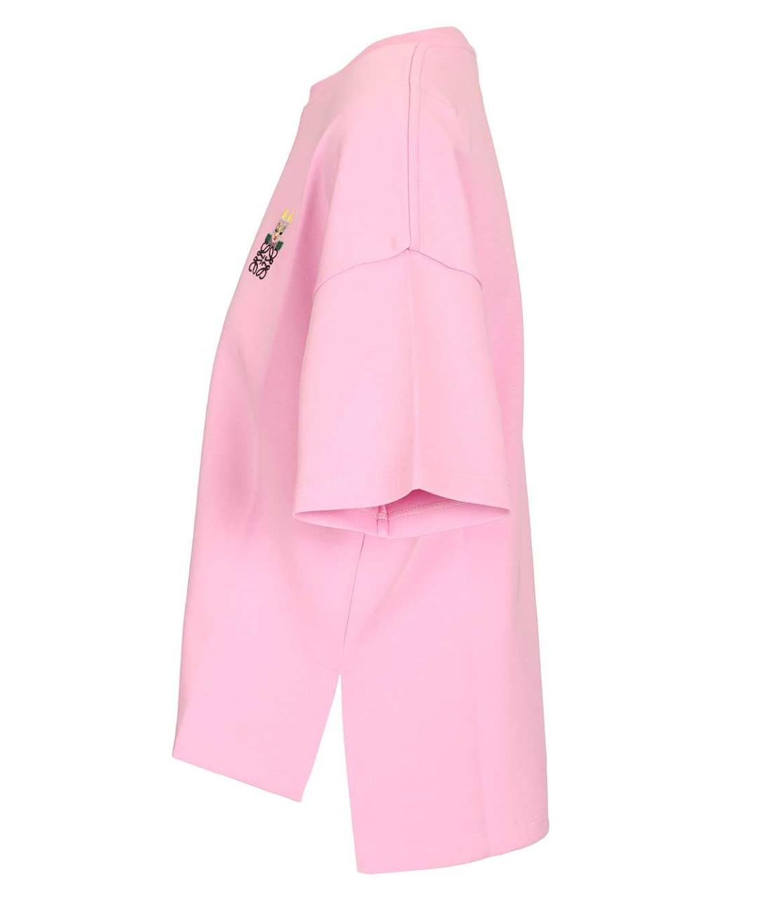 LOEWE Розовая хлопковая футболка, фото 3