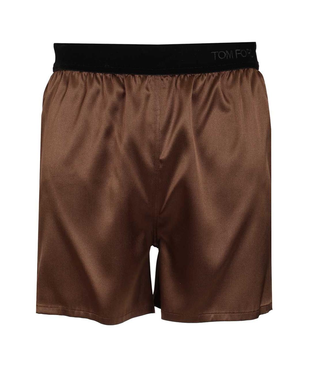 TOM FORD Коричневые шелковые шорты, фото 1