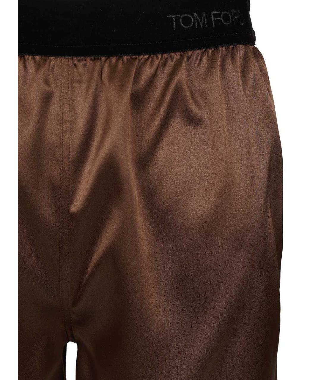 TOM FORD Коричневые шелковые шорты, фото 4