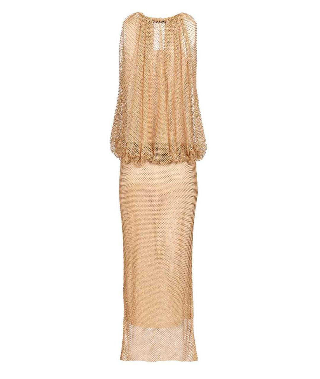SPORTMAX Бежевое вискозное коктейльное платье, фото 2