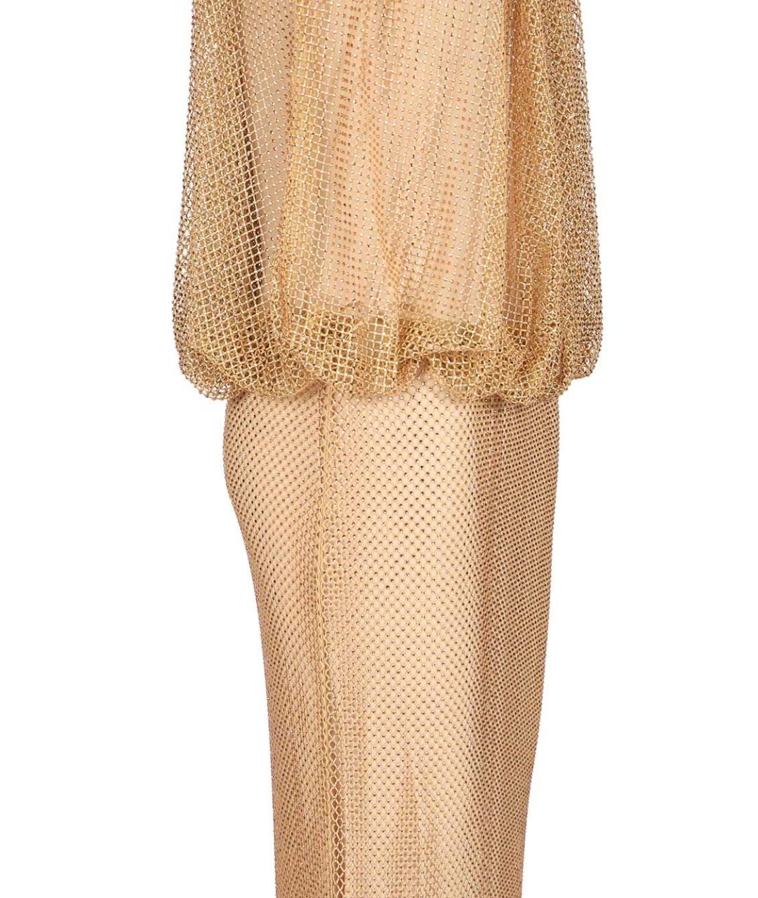 SPORTMAX Бежевое вискозное коктейльное платье, фото 5