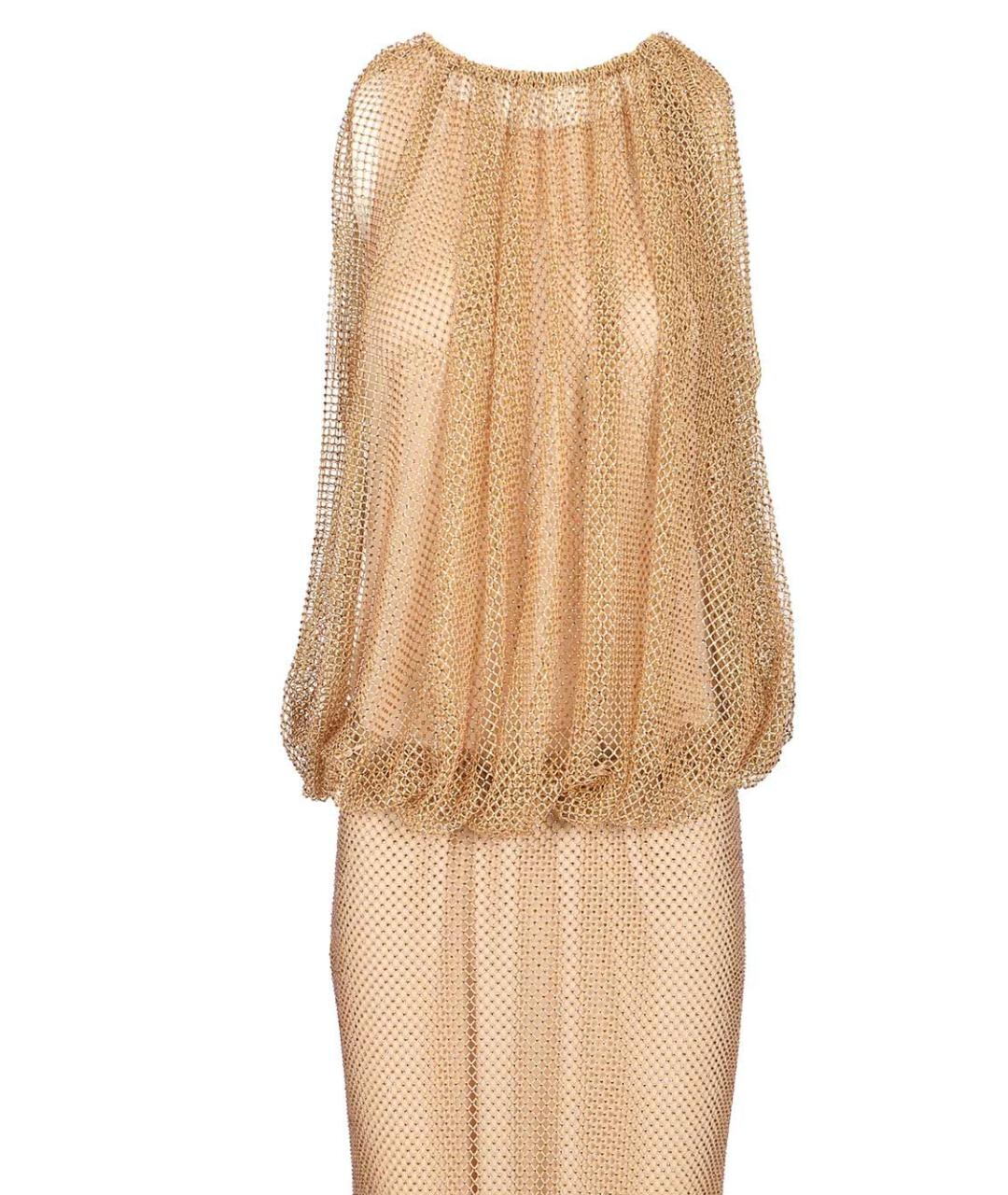 SPORTMAX Бежевое вискозное коктейльное платье, фото 4