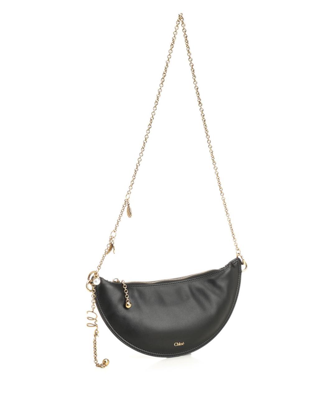 CHLOE Черная кожаная сумка через плечо, фото 2